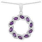 Amethyst Pendant With White Topaz 1.8 Carats Sterling Silver