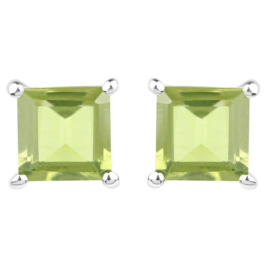 Peridot Earrings 2.28 Carats Sterling Silver