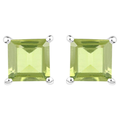Peridot Earrings 2.28 Carats Sterling Silver