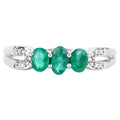 Zambian Emerald Ring With Diamonds 0.48 Carats 14K White Gold