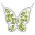 Peridot Butterfly Necklace 4.5 Carats Sterling Silver