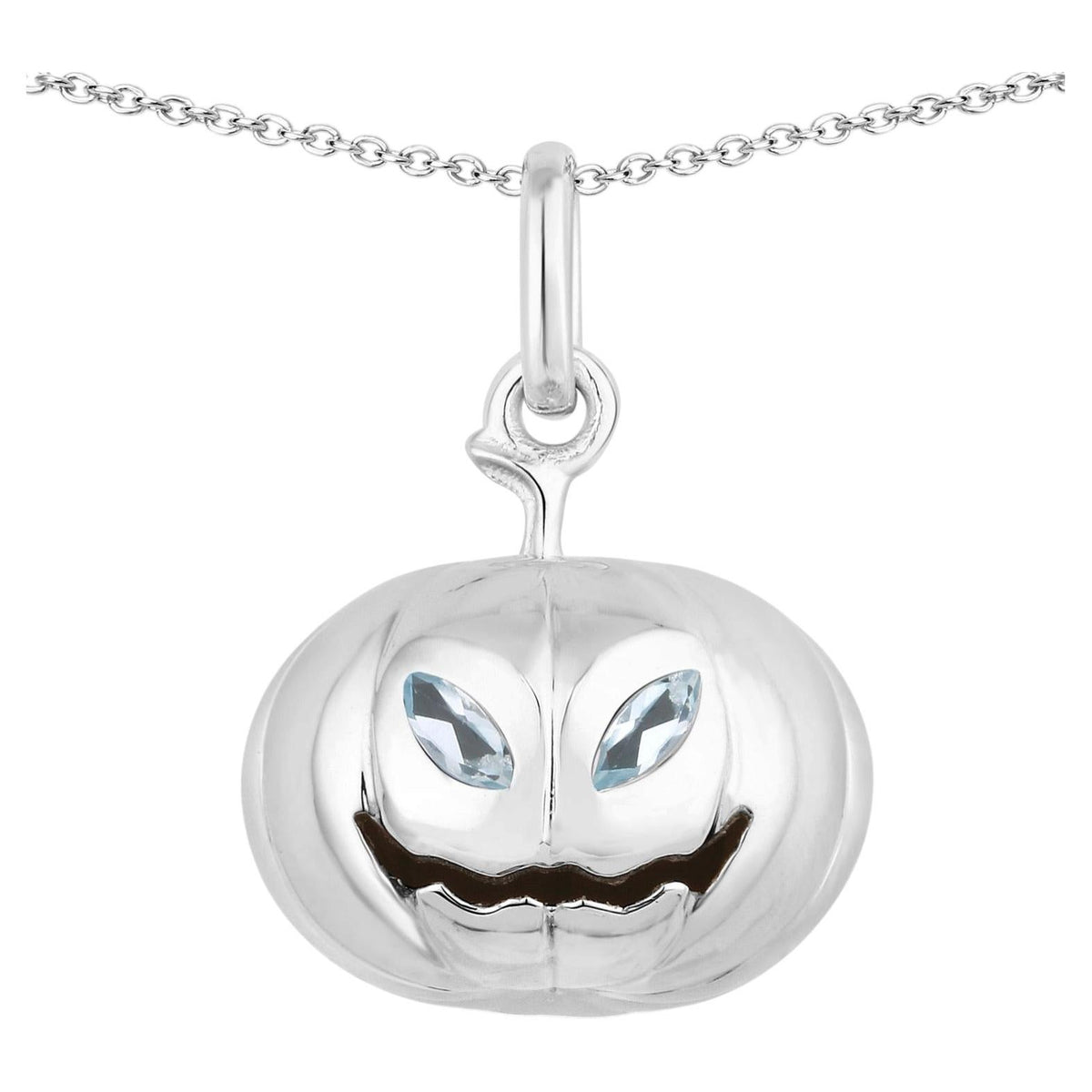 Blue Topaz Jack-o'-Lantern Pendant 0.16 Carats Sterling Silver