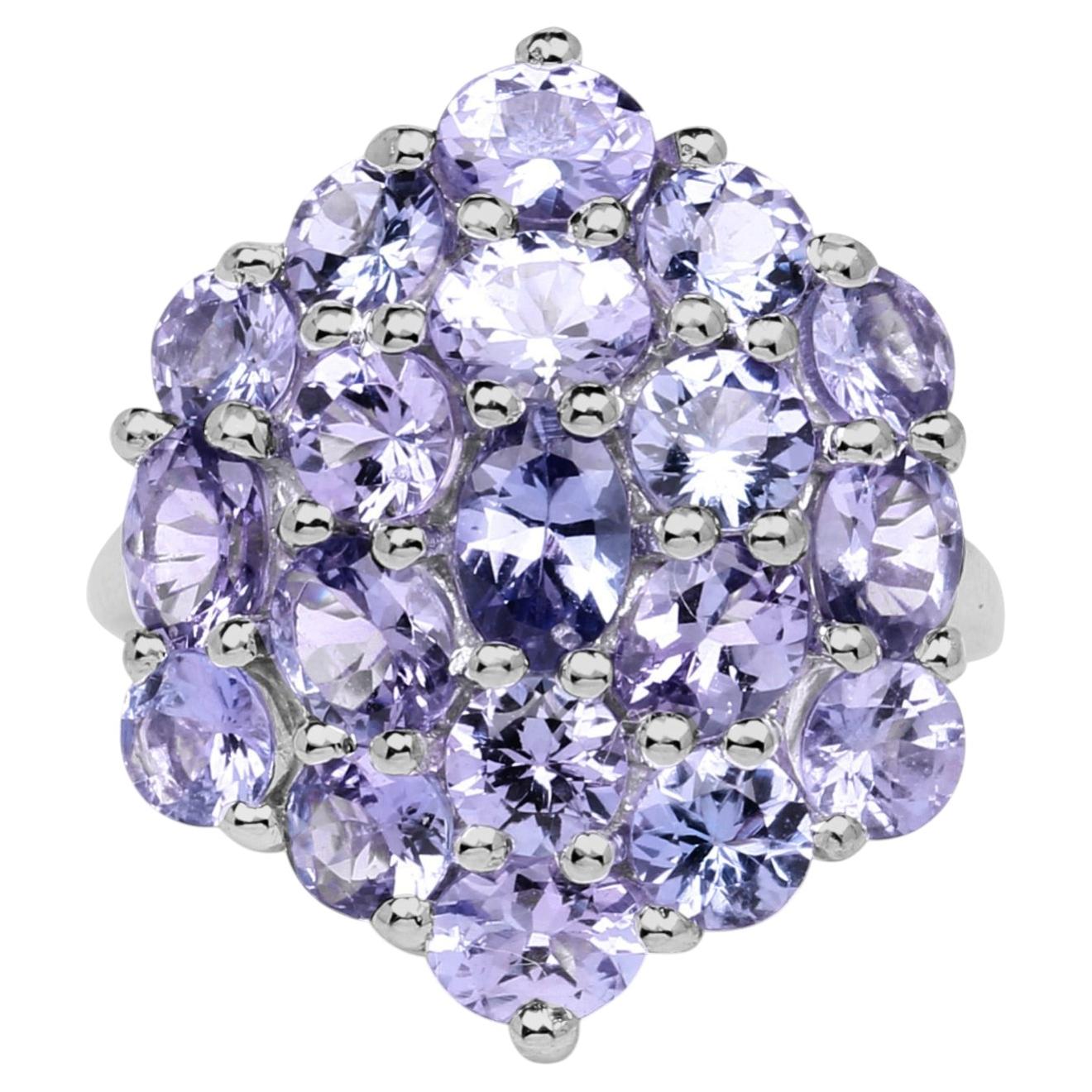Tanzanite Ring 5.24 Carats Sterling Silver