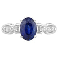 Blue Sapphire Ring With Diamonds 2.38 Carats 18K White Gold