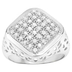 Diamond Ring 0.52 Carats Sterling Silver