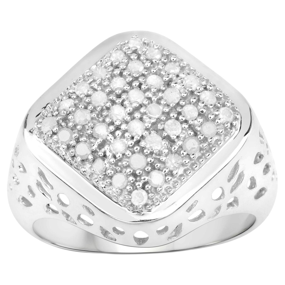 Diamond Ring 0.52 Carats Sterling Silver