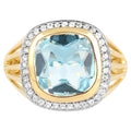 Multicolor Topaz Ring 4.62 Carats Gold Plated Silver