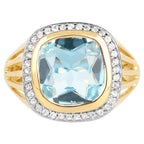 Multicolor Topaz Ring 4.62 Carats Gold Plated Silver