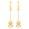 Blue Topaz Spider Earrings 0.54 Carats Gold Plated Silver