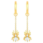 Blue Topaz Spider Earrings 0.54 Carats Gold Plated Silver