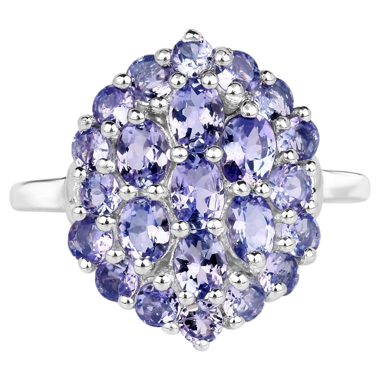Tanzanite Ring 2.28 Carats Sterling Silver