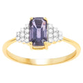 Purple Sapphire Ring With Diamonds 1.28 Carats 14K Yellow Gold