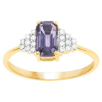 Purple Sapphire Ring With Diamonds 1.28 Carats 14K Yellow Gold