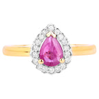 Ruby Ring With Diamonds 0.9 Carats 14K Yellow Gold