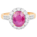 Ruby Ring With Diamonds 2.78 Carats 18K Yellow Gold