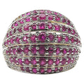 Ruby Ring With White Sapphire 2.78 Carats Gold Plated Silver