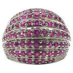 Ruby Ring With White Sapphire 2.78 Carats Gold Plated Silver