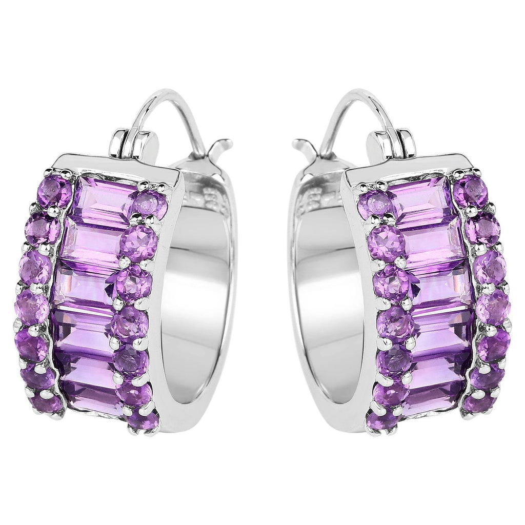 Amethyst Earrings 5.52 Carats Sterling Silver