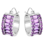 Amethyst Earrings 5.52 Carats Sterling Silver