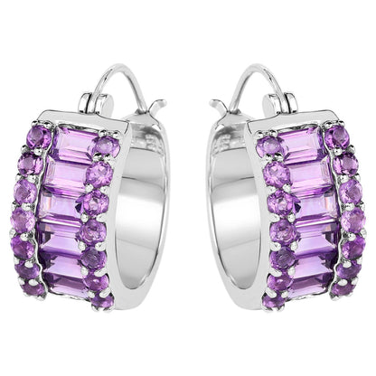 Amethyst Earrings 5.52 Carats Sterling Silver