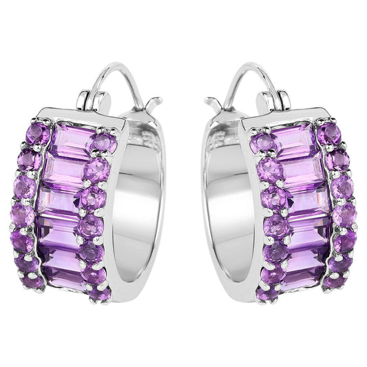 Amethyst Earrings 5.52 Carats Sterling Silver