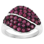 Ruby Leaf Ring 1.86 Carats Sterling Silver