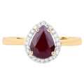 Ruby Ring With Diamonds 1.28 Carats 14K Yellow Gold