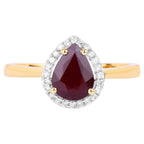 Ruby Ring With Diamonds 1.28 Carats 14K Yellow Gold