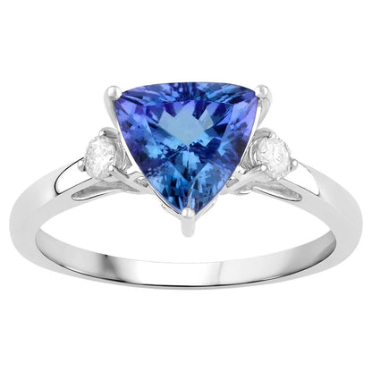 Tanzanite Ring With Diamonds 2.23 Carats 14K White Gold