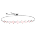 Pink Opal Bracelet With White Topaz 5.3 Carats Sterling Silver