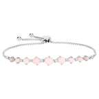 Pink Opal Bracelet With White Topaz 5.3 Carats Sterling Silver