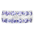 Tanzanite Ring With White Topaz 2.03 Carats Sterling Silver