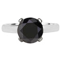 Black Diamond Ring 2.98 Carats 14K White Gold