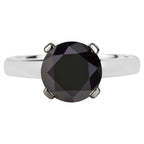 Black Diamond Ring 2.98 Carats 14K White Gold