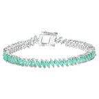 Emerald Bracelet Marquise Cut 6.8 Carats Sterling Silver