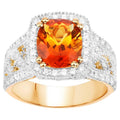 Natural Citrine Cocktail Ring With White Topazes 3.70 Carats Total