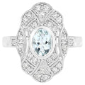 Aquamarine Ring With White Topaz 0.98 Carats Sterling Silver