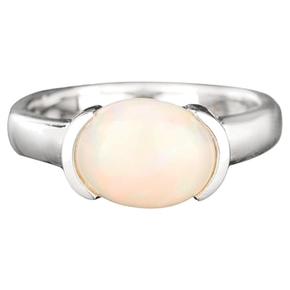 Natural Ethiopian Opal Ring 1.69 Carats Sterling Silver