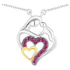 Ruby Mom Pendant 0.26 Carats Sterling Silver