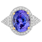 Tanzanite Ring Diamonds 4.12 Carats 14K Yellow Gold