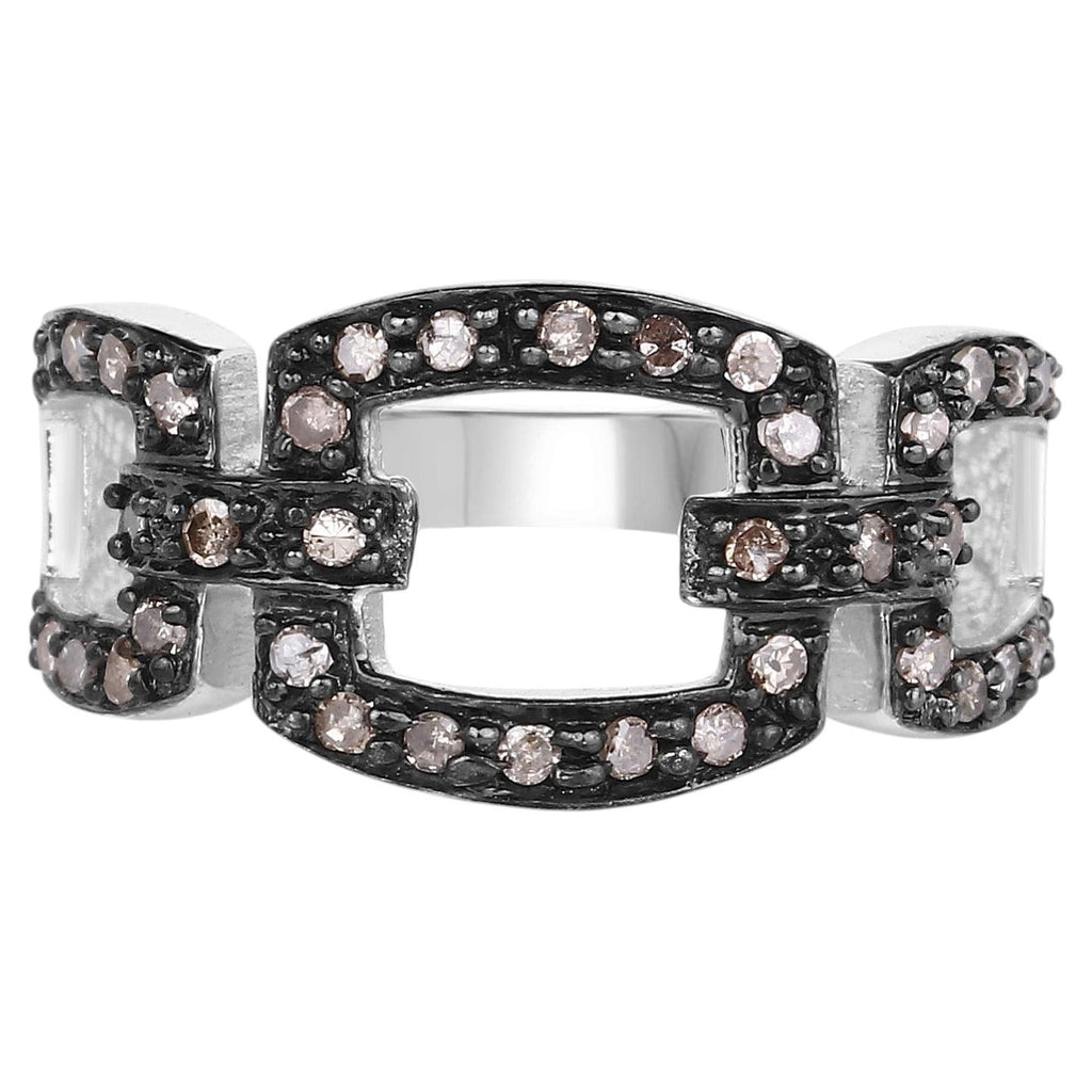 Champagne Diamond Ring 0.3 Carats Sterling Silver