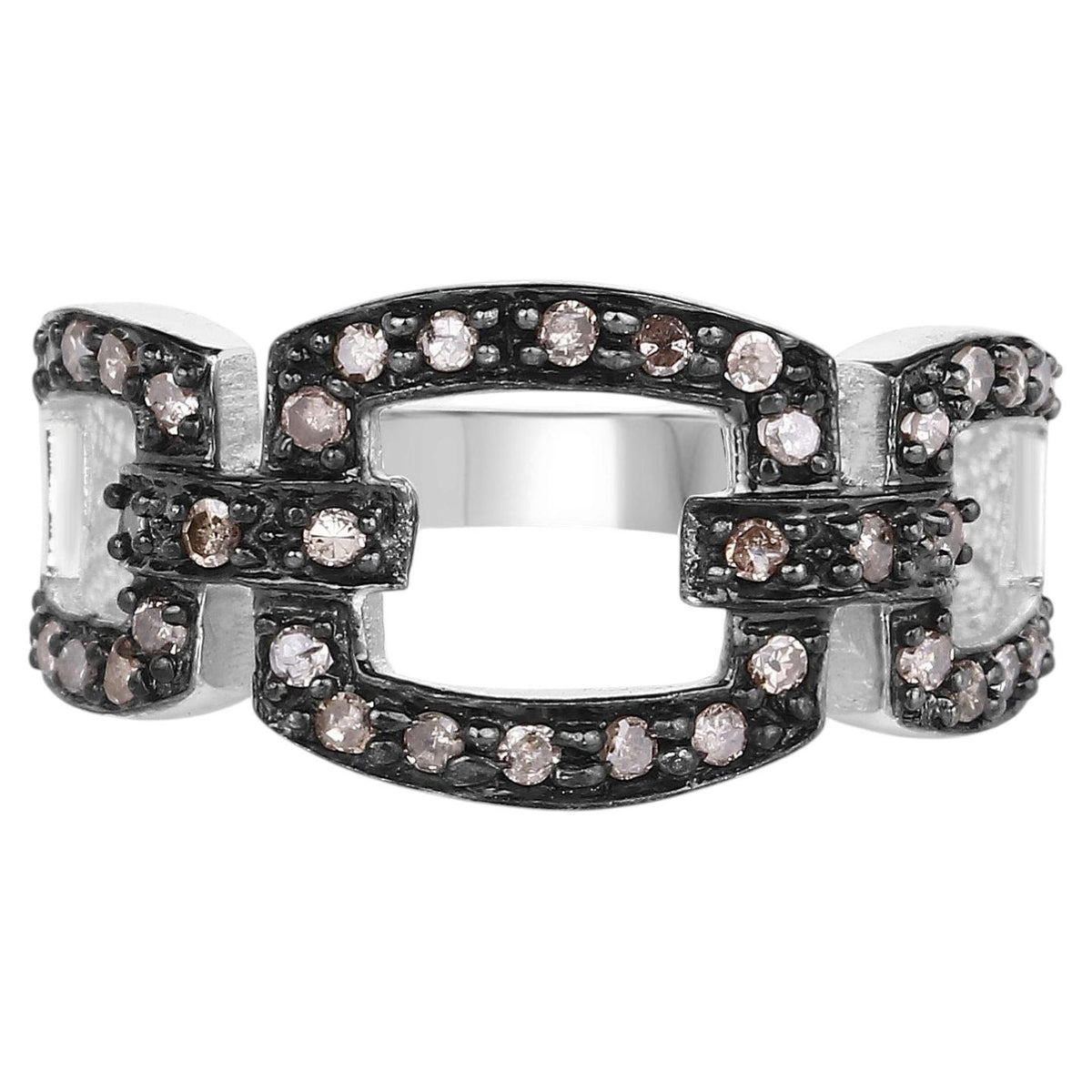 Champagne Diamond Ring 0.3 Carats Sterling Silver