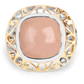 Moonstone Ring 12.7 Carats Gold Plated Silver