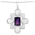 Amethyst Flower Pendant 7.78 Carats Sterling Silver