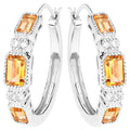 Citrine Earrings With White Topaz 2.84 Carats Sterling Silver