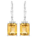 Citrine Earrings With White Topaz 5.6 Carats Sterling Silver