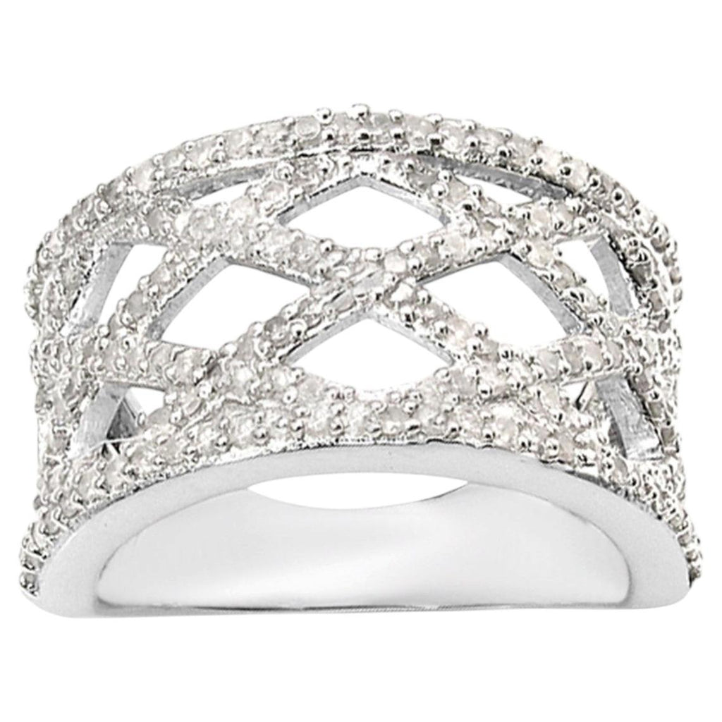 Diamond Ring 0.9 Carats Sterling Silver