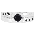 Black Diamond Ring 0.52 Carats Sterling Silver