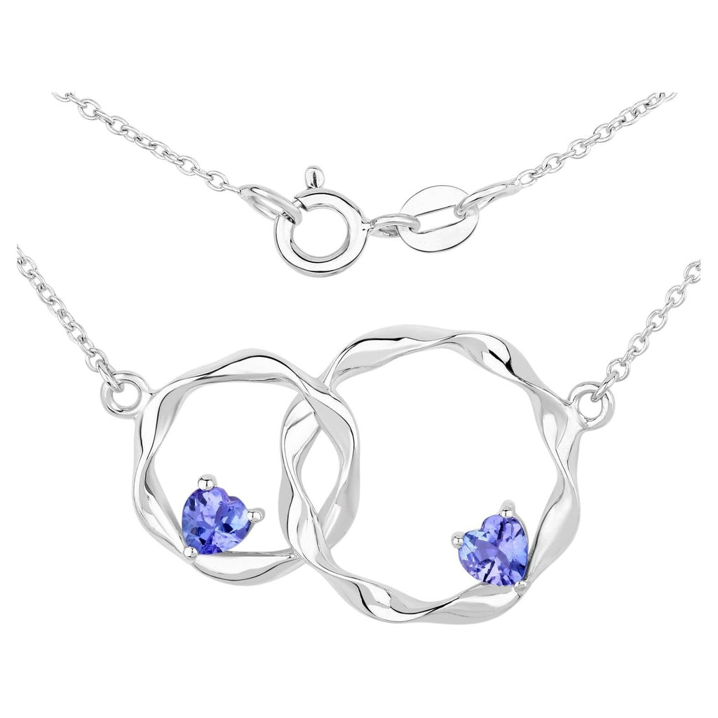 Tanzanite Heart Necklace 0.36 Carats Sterling Silver