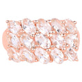 Morganite Ring 3.28 Carats Gold Plated Silver